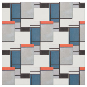 Mondrian-Zusammensetzung mit rot, blau, schwarz, g Stoff