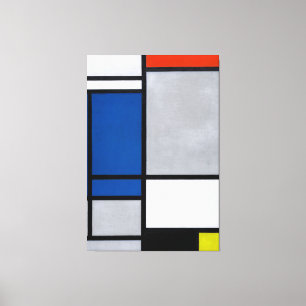 MONDRIAN - ZUSAMMENSETZUNG MIT ROT, BLAU, SCHWARZ LEINWANDDRUCK