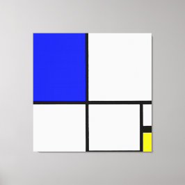 MONDRIAN - ZUSAMMENSETZUNG Nr. II mit BLAU und GEL Leinwanddruck