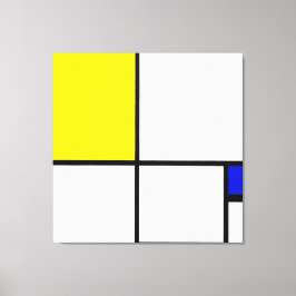 MONDRIAN - ZUSAMMENSETZUNG Nr. II mit Gelb und BLA Leinwanddruck