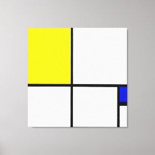 MONDRIAN - ZUSAMMENSETZUNG Nr. II mit Gelb und BLA Leinwanddruck
