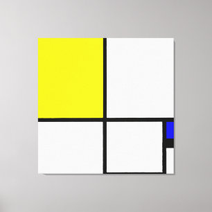 MONDRIAN - ZUSAMMENSETZUNG Nr. II mit Gelb und BLA Leinwanddruck