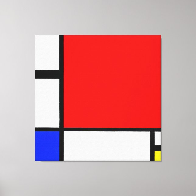 MONDRIAN-ZUSAMMENSETZUNG Nr. II mit RED BLUE & YEL Leinwanddruck (Vorderseite)