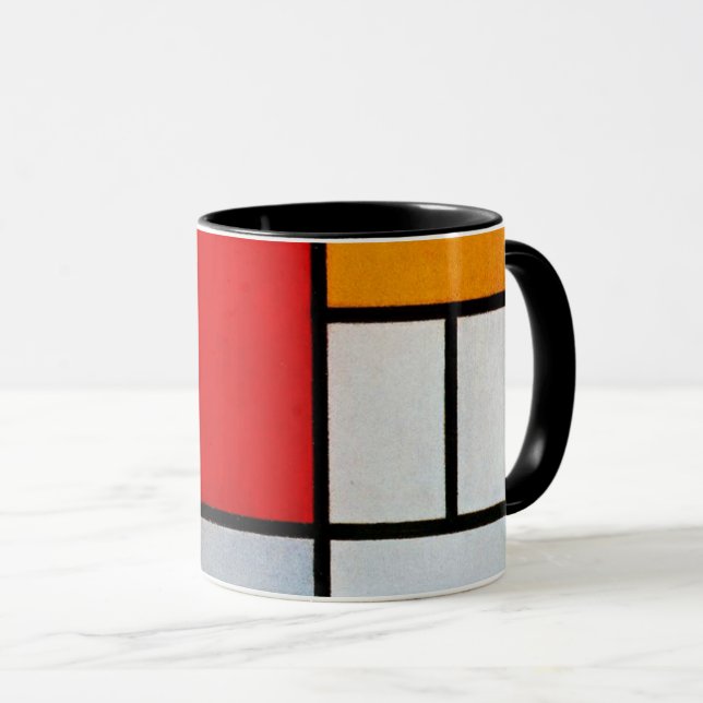 Mondrian - Zusammensetzung with large red plane Tasse (VorderseiteRechts)