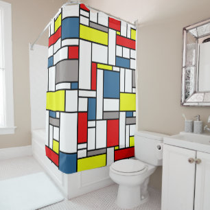 Mondrisches Design Duschvorhang