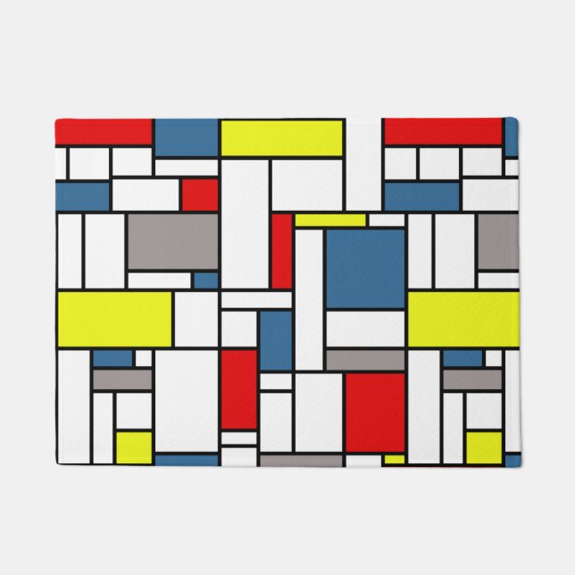 Mondrisches Design Fußmatte (Vorderseite)