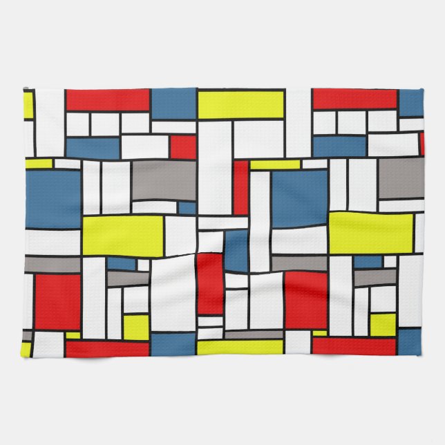 Mondrisches Design Geschirrtuch (Horizontal)