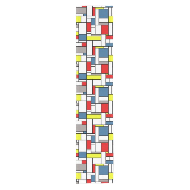 Mondrisches Design Kurzer Tischläufer (Vorderseite)