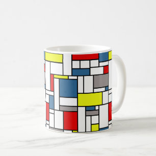 Mondrisches Design Tasse