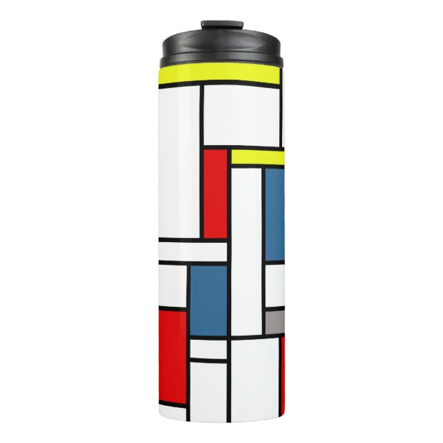 Mondrisches Design Thermosbecher (Vorderseite)