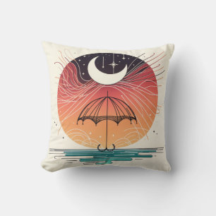 Mondruhe auf einem Regenschirm mit Starfall Art Kissen
