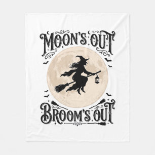 Monds raus Besen raus Hexe Halloween Fleecedecke