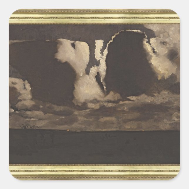 Mondschein, 1887 quadratischer aufkleber (Vorderseite)