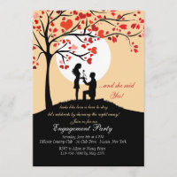 Mondschein-Antrag-Verlobungs-Party Einladung