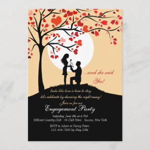 Mondschein-Antrag-Verlobungs-Party Einladung