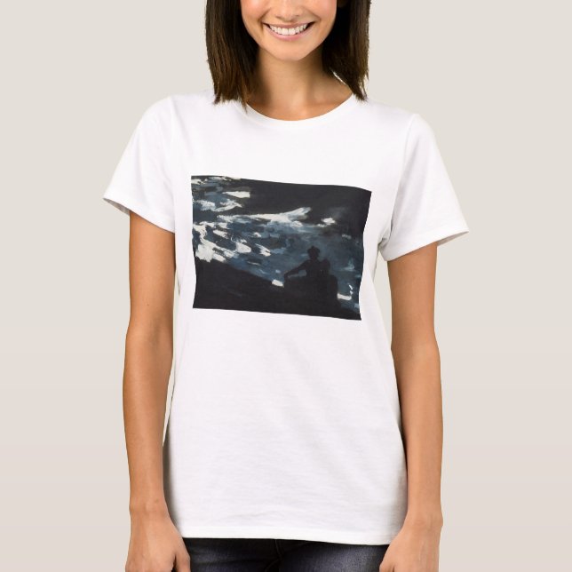 Mondschein auf dem Wasser T-Shirt (Vorderseite)