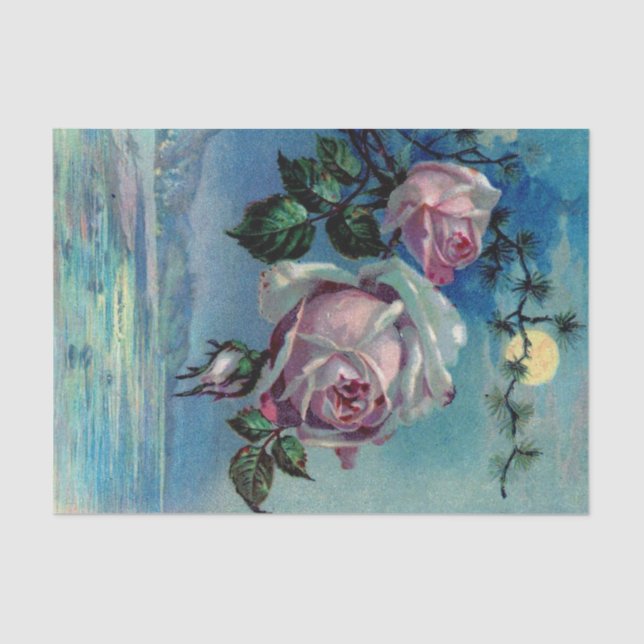 Mondschein-Rosen ein Seidenpapier (Vorderseite)