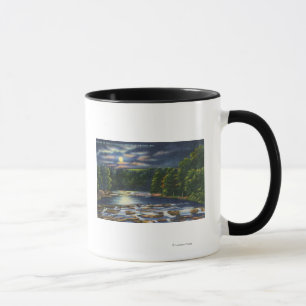 Mondschein-Szene auf Catskill Nebenfluss Tasse
