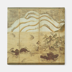 Mondschein-Winter-Landschaft Magnet