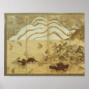 Mondschein-Winter-Landschaft Poster