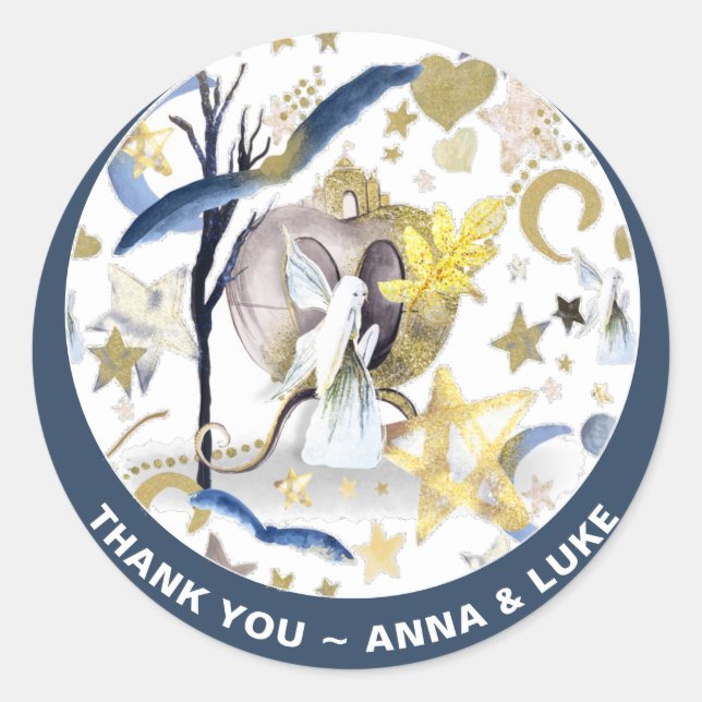*~* Mondstars Fledermäuse Glitzer Burg Märchen Runder Aufkleber (Vorderseite)