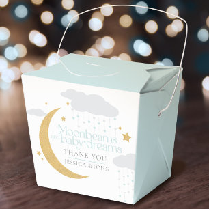 Mondstrahlen und Babyträume Baby Shower Blau Geschenkschachtel