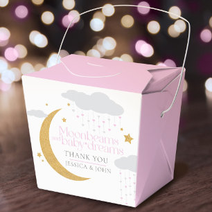 Mondstrahlen und Babyträume Baby Shower Rosa Geschenkschachtel