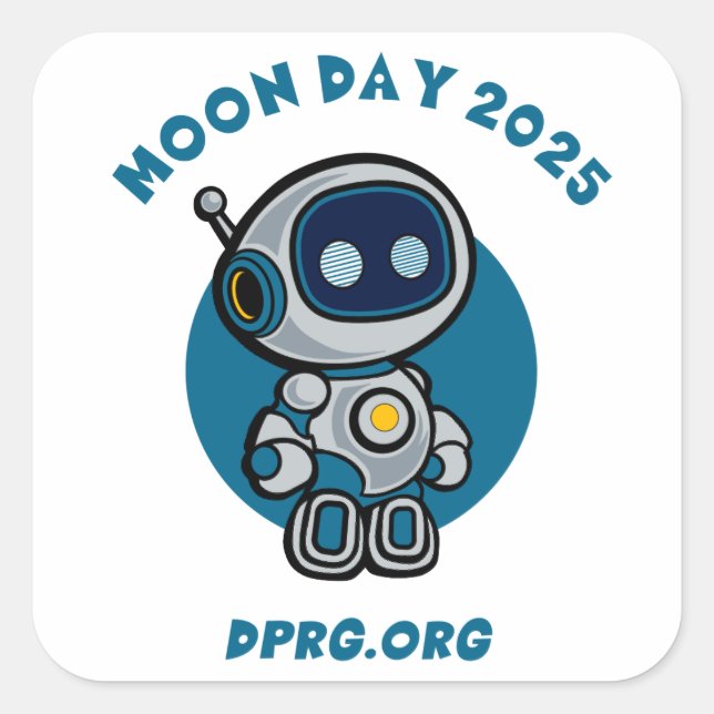 Mondtag 2025 DPRG.Org Quadratischer Aufkleber (Vorderseite)