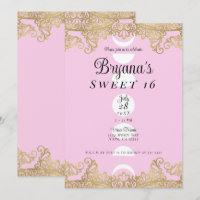Mondtempel Rosa & Gold Verziert Sweet 16