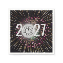 Monduhr und Feuerwerk 2026 Silvester