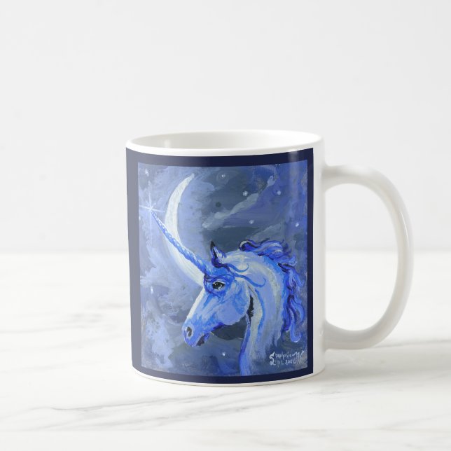 Mondunicorn-Blau-Tasse Tasse (Rechts)