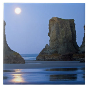 Monduntergang, Bandon Beach, Oregon. Fliese