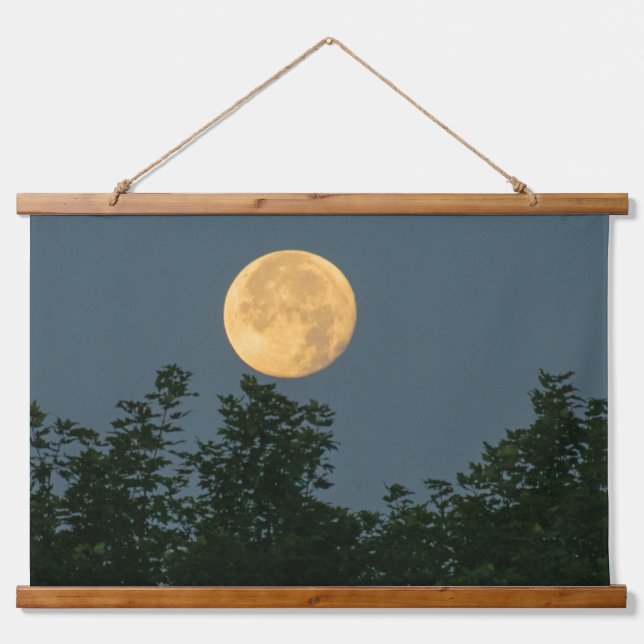 Monduntergang Wandteppich Mit Holzrahmen (Vorne)
