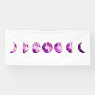 *~* Mondwachs Wan Vollständige Lila Mondphasen Banner