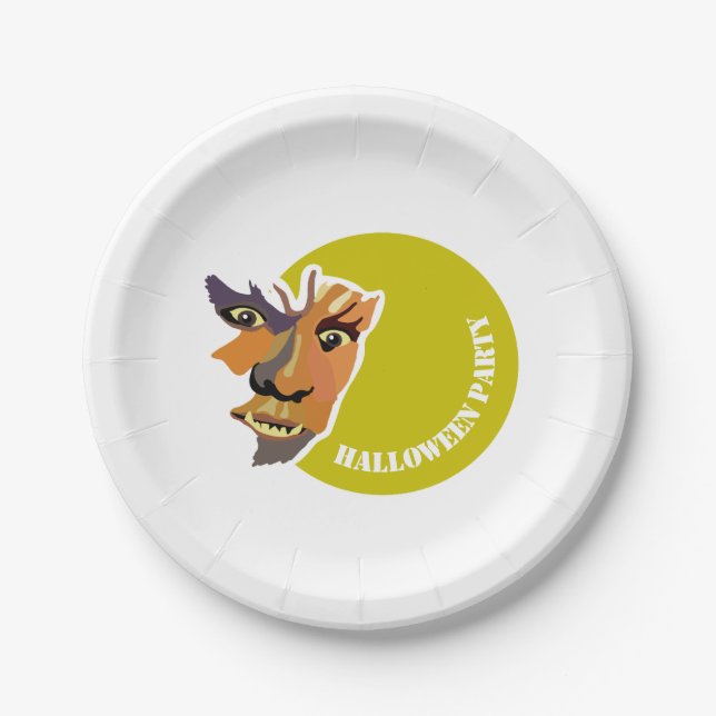 Mondwolf, Halloween-Party Pappteller (Vorderseite)