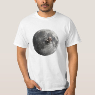 Mondwurm Surreal Vollmond Weltraum Kunst T-Shirt