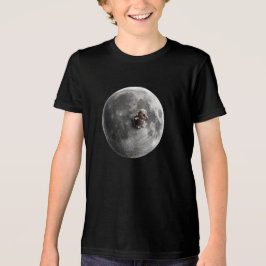 Mondwurm Surreal Vollmond Weltraum Kunst Tri-Blend Shirt