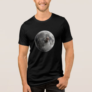 Mondwurm Surreal Vollmond Weltraum Kunst Tri-Blend Shirt