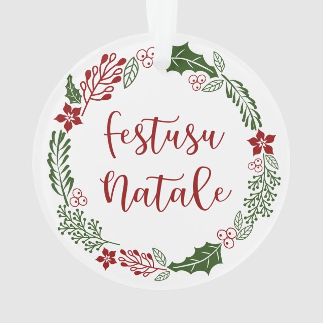 Monégasque Merry Christmas Kranz Festusu Natale Ornament (Rückseite)