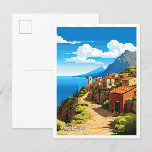Monemvasia Griechenland Reise Vintage-Illustration Postkarte