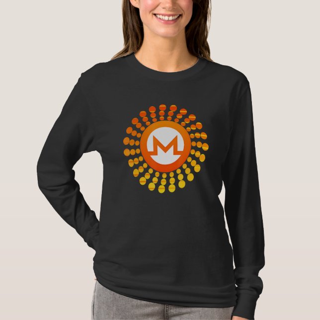 Monero Xmr Crypto Währung Circle Orange Sunset T-Shirt (Vorderseite)
