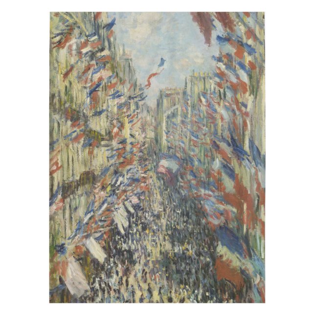 Monet 1878 Rue Montorgueil in Paris Tischdecke (Vorderseite)