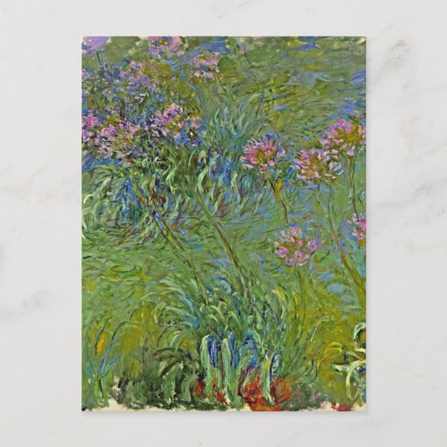 Monet - Agapanthus-Blume, Feiertagspostkarte (Vorderseite)