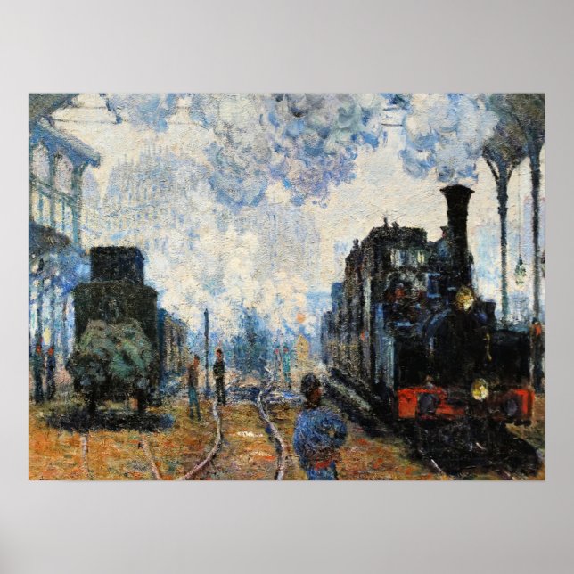 Monet - Ankunft des normannischen Zuges, Poster (Vorne)