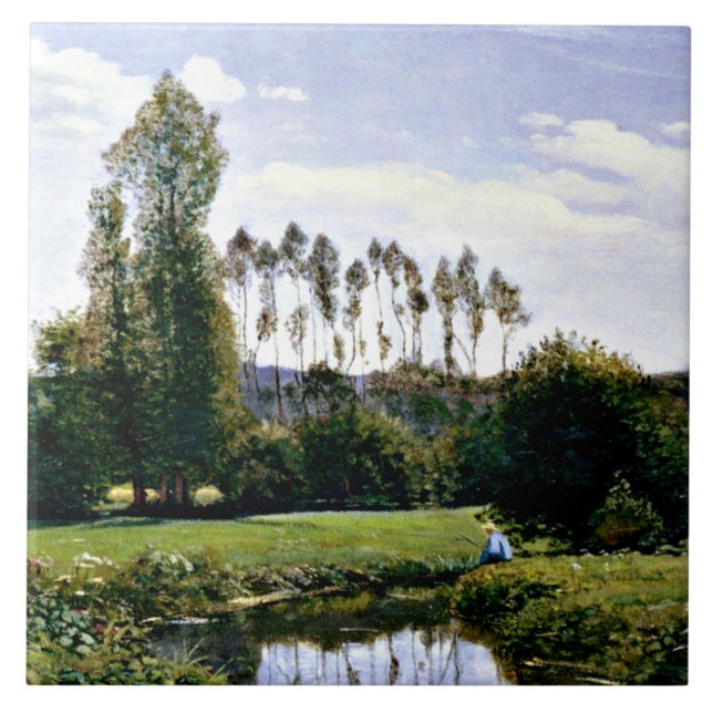 Monet - Ansicht in Rouelles Le Havre Fliese (Vorderseite)