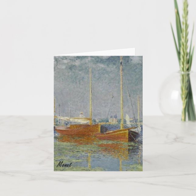 MONET Argentéil SAILBOATS auf den Seine-Mitteilung Karte (Vorderseite)