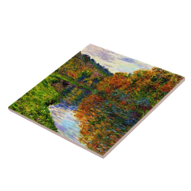 Monet - Arm des Jeufosse, Herbst Fliese (Seite)