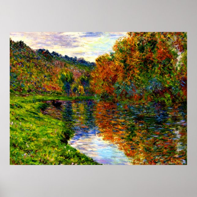 Monet - Arm des Jeufosse, Herbst Poster (Vorne)