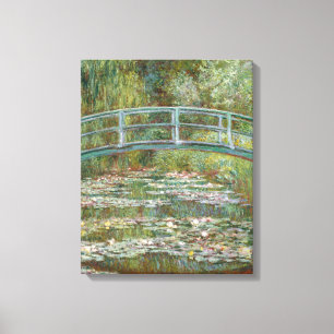 Monet Art Bridge über einem Teich der Wasserläufe Leinwanddruck
