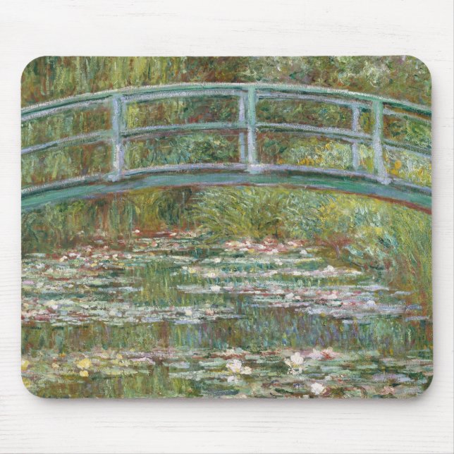 Monet Art Bridge über einem Teich der Wasserläufe Mousepad (Vorne)